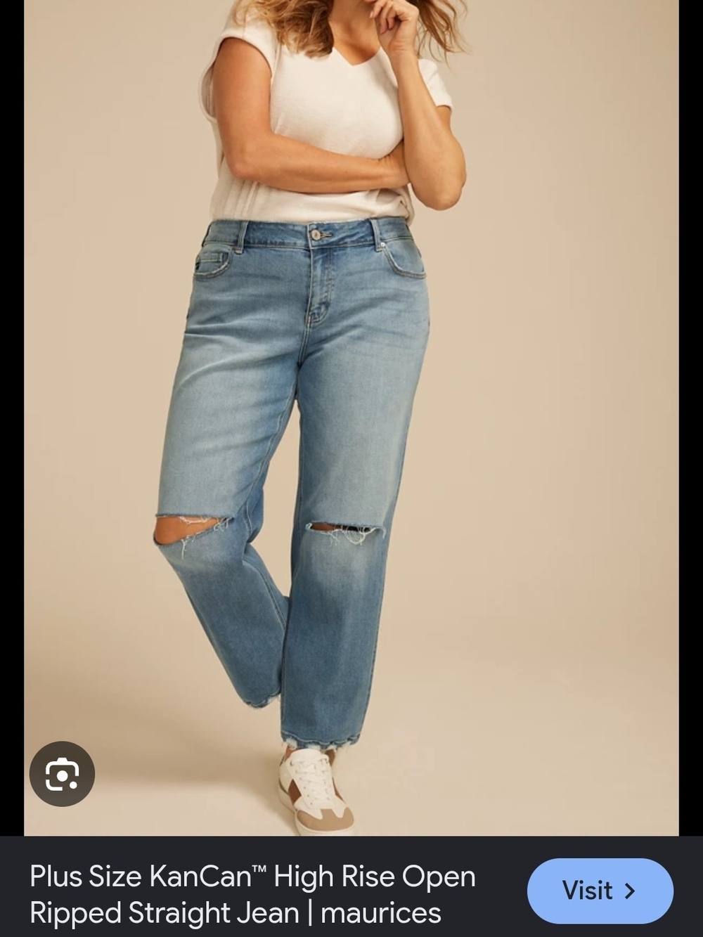 KanCan Light Blue High-Rise Straight Leg Ripped Jeans